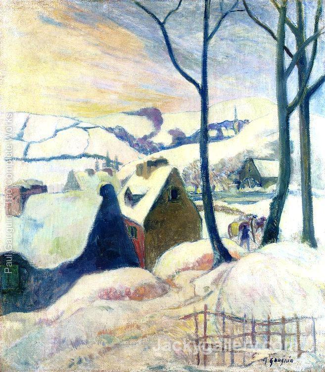 Village In The Snow by Paul Gauguin paintings reproduction